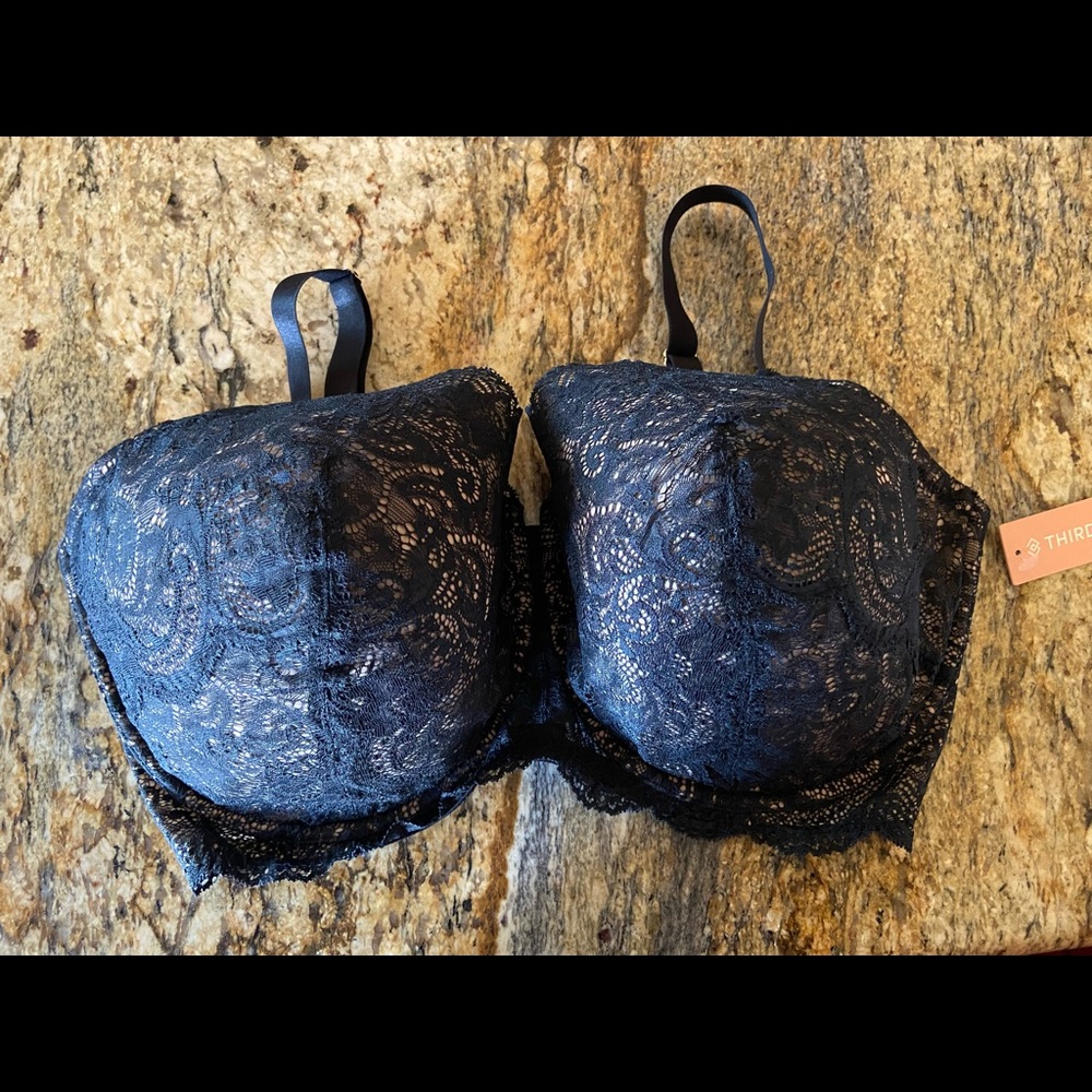 NWT Third Love Black Lace Balconette Bra Size 40H